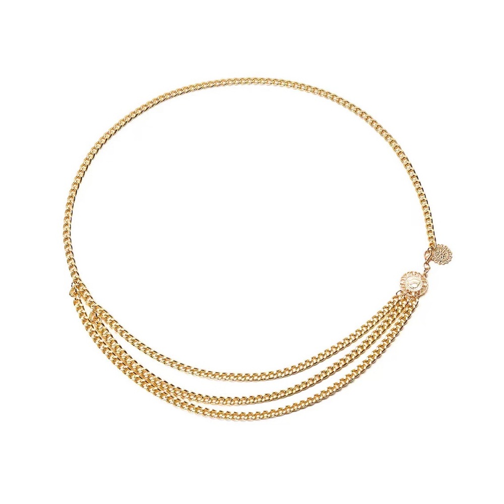 Embellished Gold Chain Belt - Picture 4 of 15